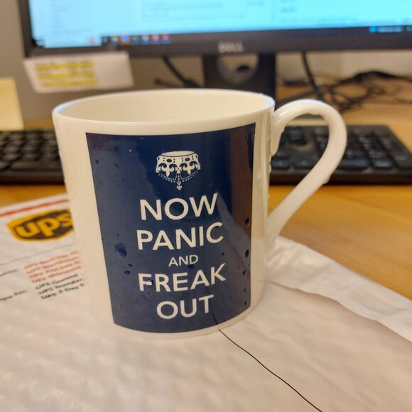 Now Panic and Freak Out Mug Cup Coffee Tea Olly Moss CUPS - Picture 4 of 5